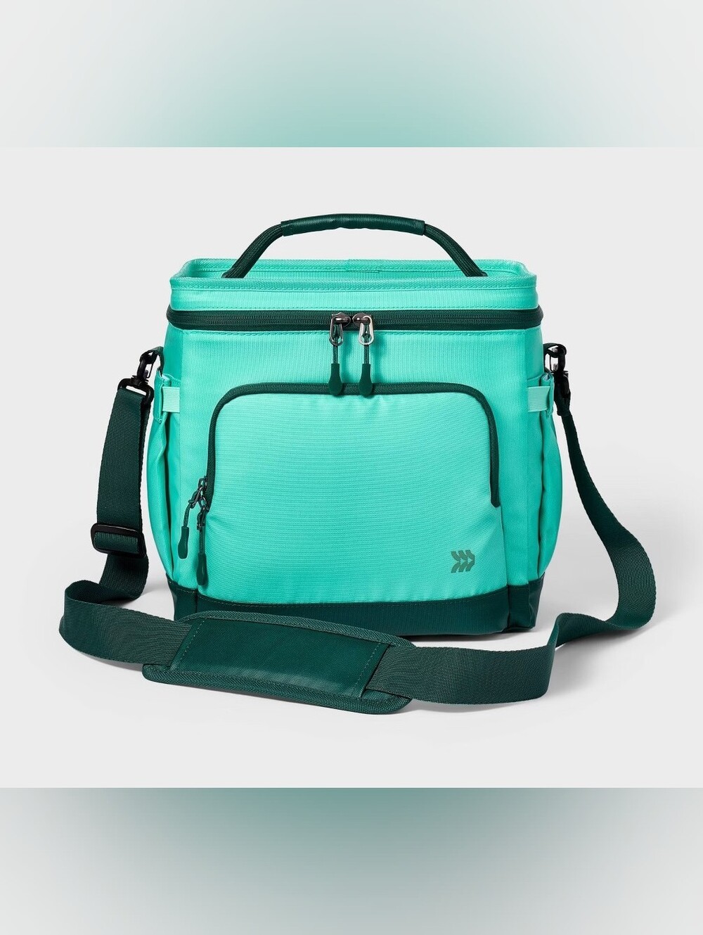 Insulated Mint Green Lunch Cooler Tote with Shoulder Strap